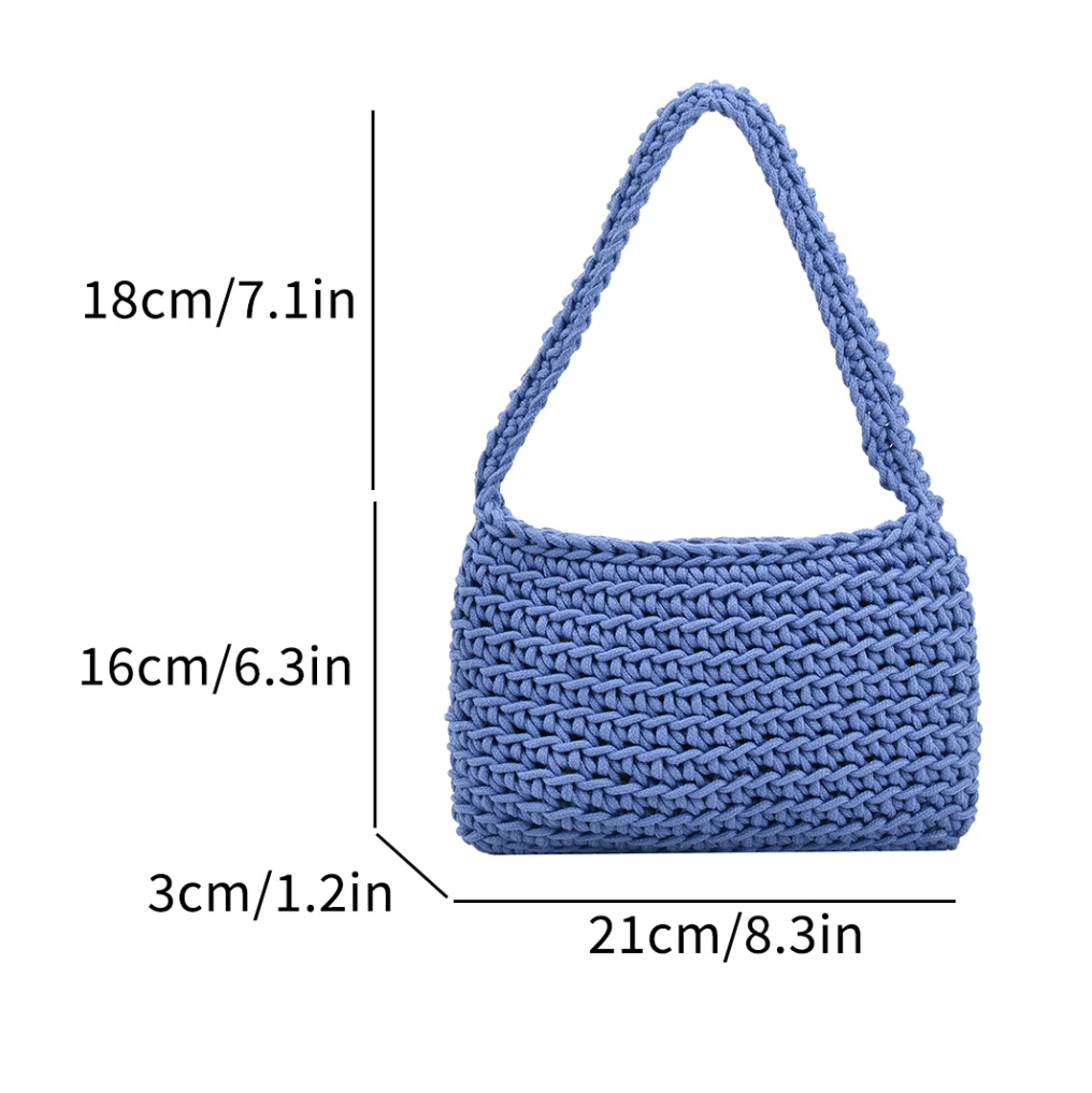 5Colors Boho Shopper Bag Women Simple Wool Shoulder Bags Small Female Designer Woven Handbag Purse Fashion Underarm Knitting Bag