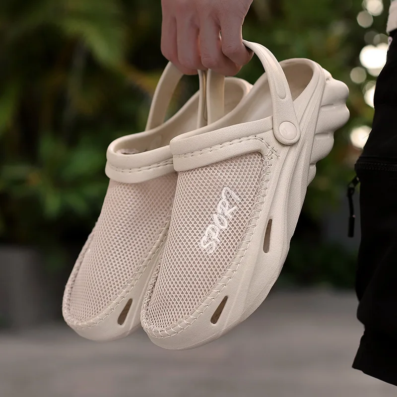 

Mens Perforated EVA Clogs Water Friendly Slip On Shoes Anti Skid Sole Garden Yard Beach Walking Sandals Durable Comfort Design