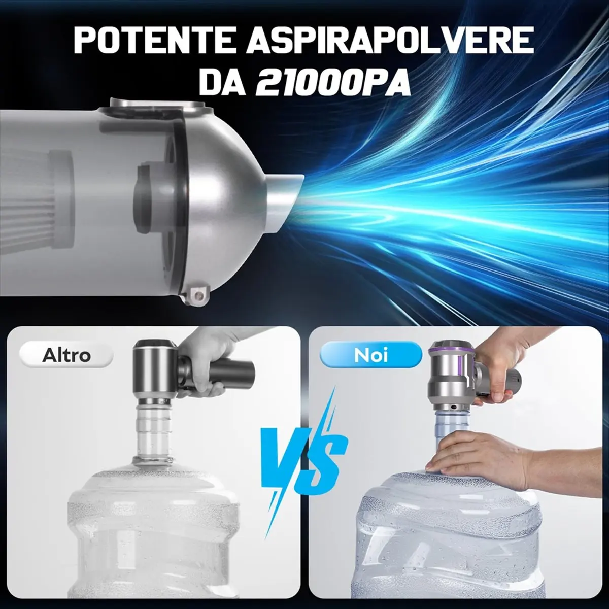 

HITL Handheld Car Vacuum Cordless,Mini Cleaner Rechargeable,16000Pa Portable Vacuum with Multi-Nozzles for Home,Office,Pet