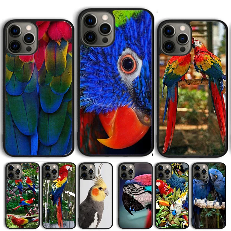 EXOTIC PARROT BIRD COLLAGE Phone Case Cover For iPhone 15 16 14 13 12 Pro Max mini 11 Pro Max XS XR Plus Coque Shell