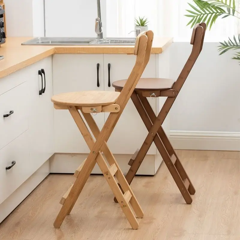 

Foldable high stool chair portable bar chair back chair dining chair cafe lounge chair