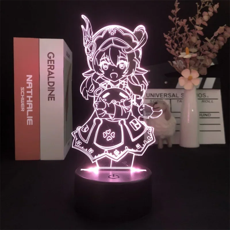 Genshin Impact Night Light 3D Illusion Anime Harajuku Lamp for Bedroom Decor LED Light Atmosphere Table Night Lamps Kids Gift