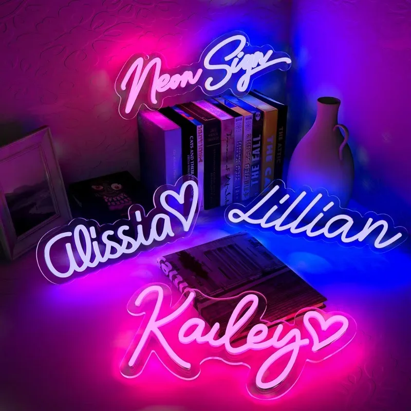 Custom Neon Sign Personalized Text Logo Names Customized LED Neon Signs Birthday Wedding Party Bar Coffee Wall Light Decoration