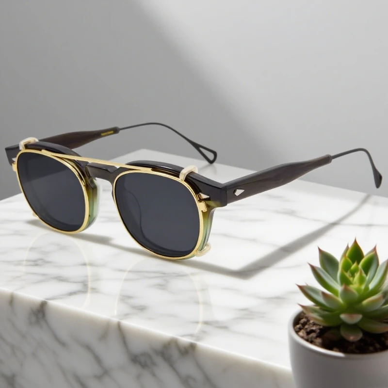 

High Quality Round Plate Fashion Men's Sunglasses UV400 Removable Clip Dual-use Women's Outdoor Sun Protection Sunglasses