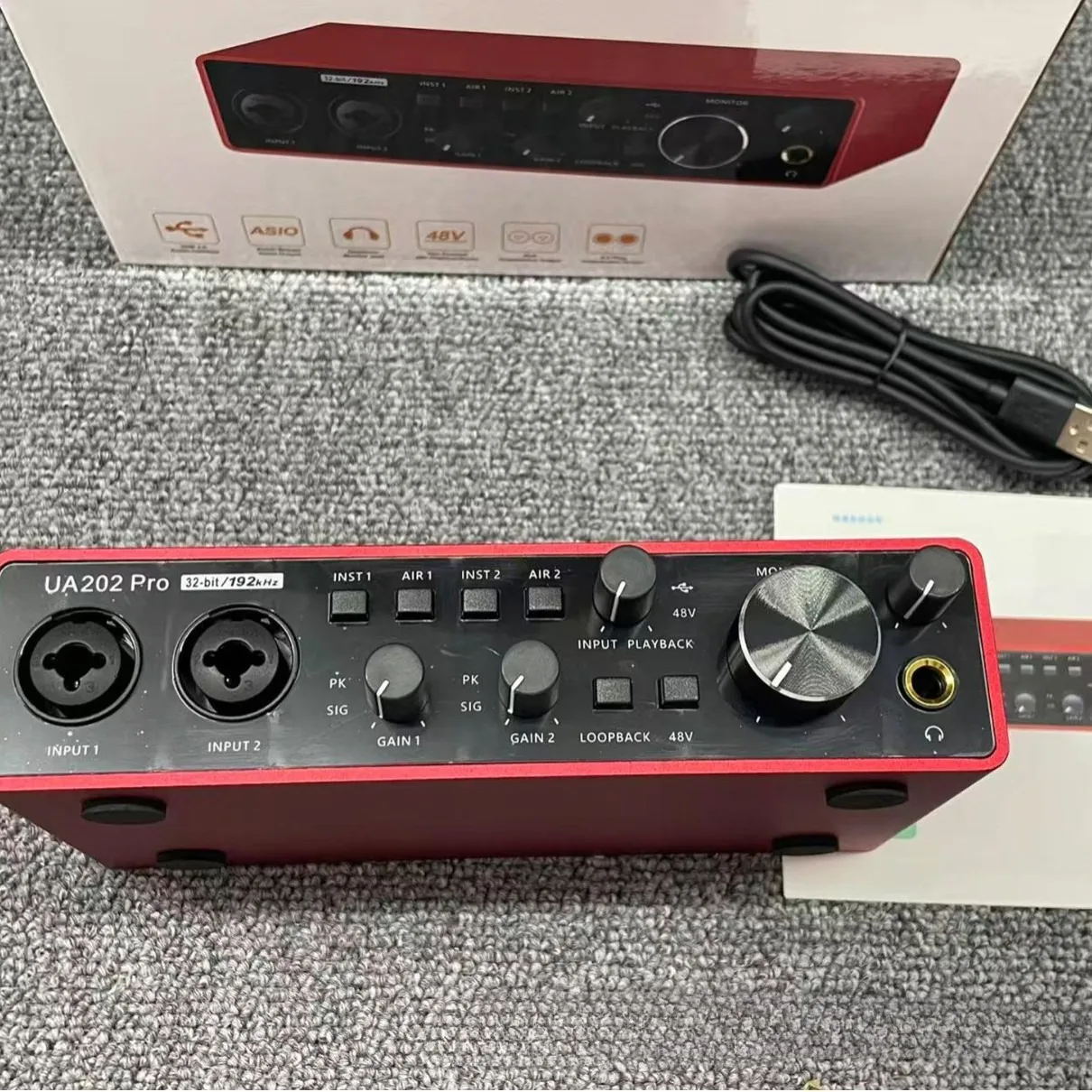 UA202 Pro Professional Sound Card USB Audio Interface with 48V Phantom Power Supply for Live Studio Streaming And Podc - view 4