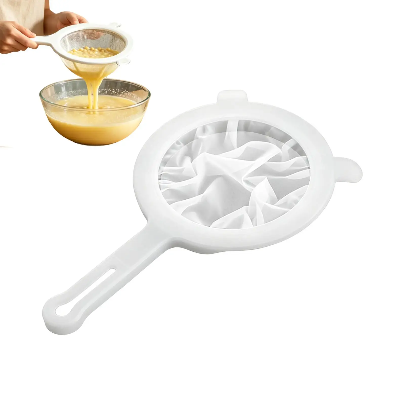 Mesh Strainer Ultrafine Filter Screen 200-mesh Reusable Filter Sieve Double-ear Design For Soy Milk Yogurt Juice Tea Smoothies