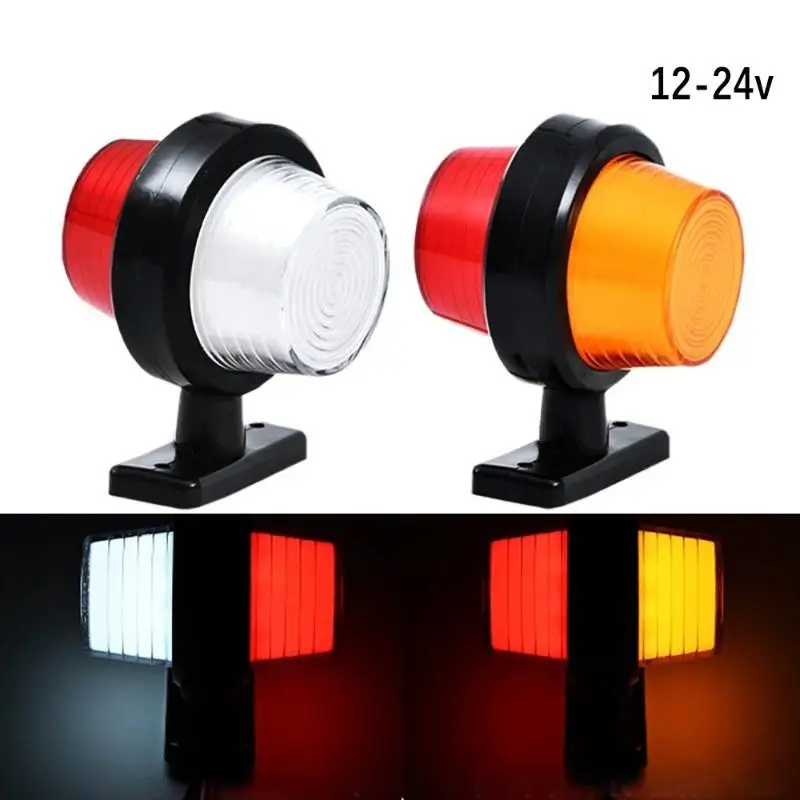 

1 шт. Двусторонний светодиодный указатель поворота для грузовиков, боковой габаритный фонарь, задний стоп-сигнал, 12В 24В для автомобиля, прицепа, грузовика