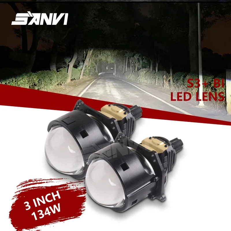 

Sanvi S3+ Car 3" 12V 110W 5500K Bi LED Projector Len Headlight For H4 H7 9005 9006 Hella 3R G5 Headlamp Auto Accessories RU