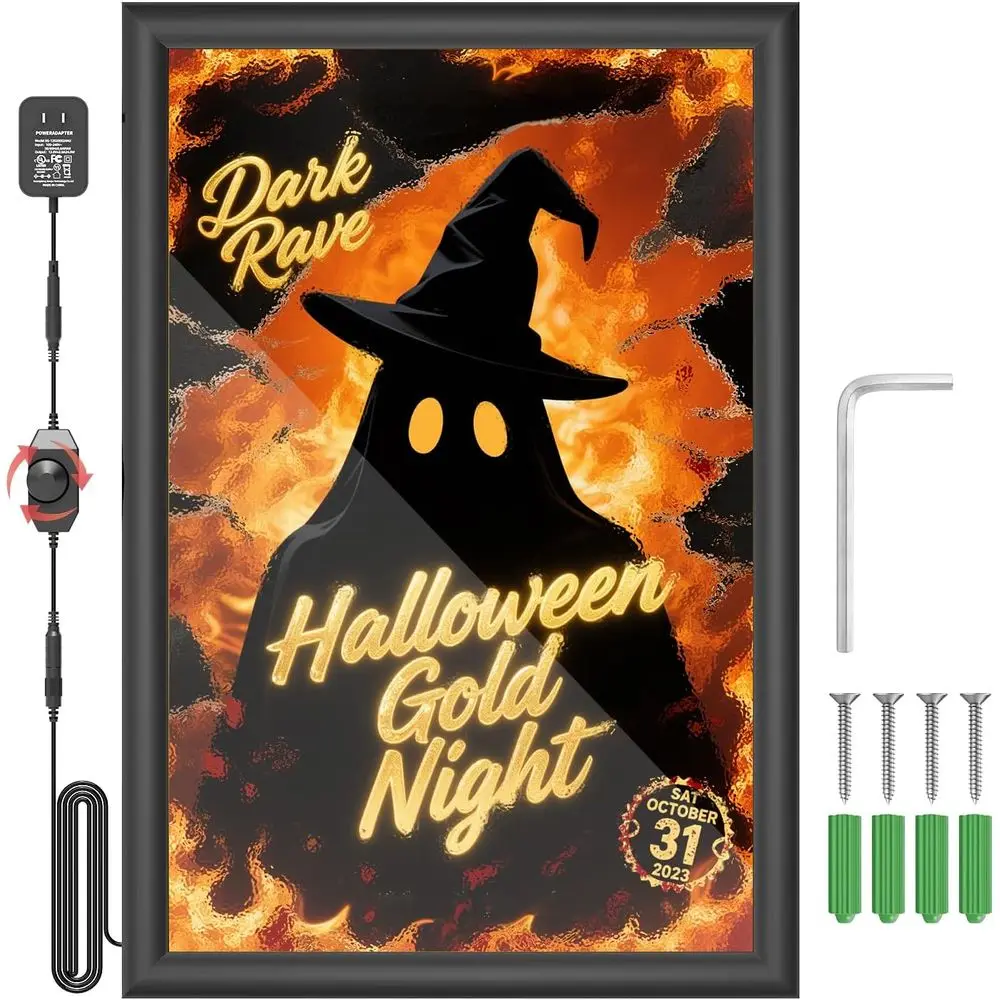 

Светодиодный постер для кинофильмов с диммером, регулируемой яркостью, 24x36, из сплава, с подсветкой, для постеров и картин, световой короб или для домашнего кинотеатра