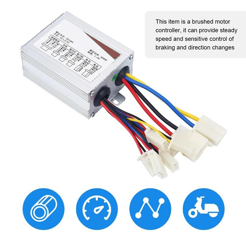 500W Brushed Controller Electric Bicycle E-Bike Scooter Brush Controller Motor For Electric Scooter