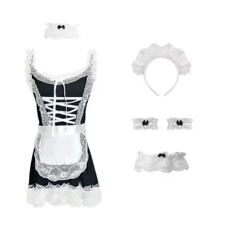 Vrouwen Jurk Uniform Spelen Schattig Meisje Sexy Lingerie Cosplay Kostuum Maid Servant Anime Rollenspel Party Stage Lolita Kleding Exotische