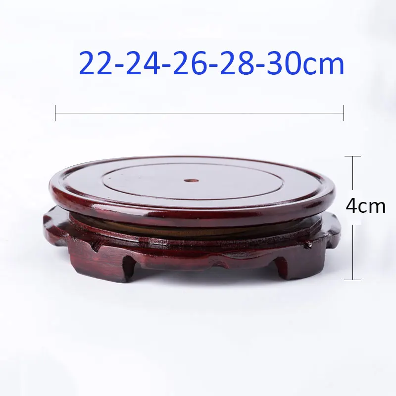 22-30cm New Planter Wood Stand Planter Holder Solid Wood Round Base Fish Tank Vase Stand Accessories Decor Display Stand