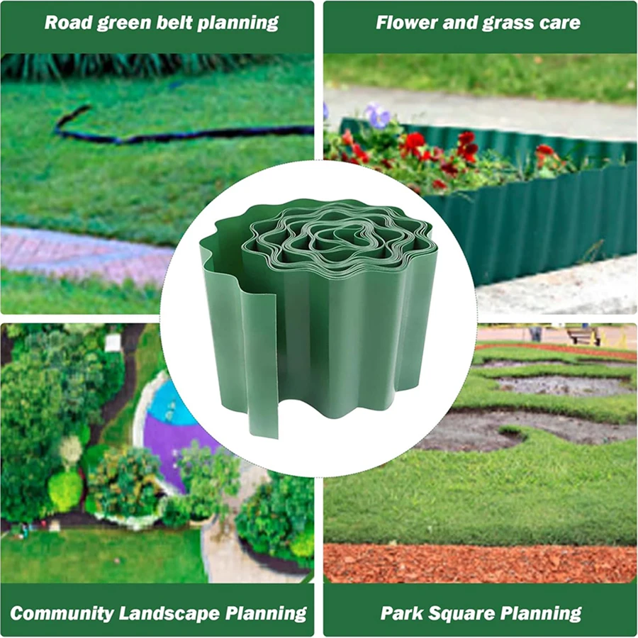 سياج حديقة بلاستيكي مزخرف ، حاجز سياج مرن لحديقة العشب والحصى والمناظر الطبيعية الخارجية #2