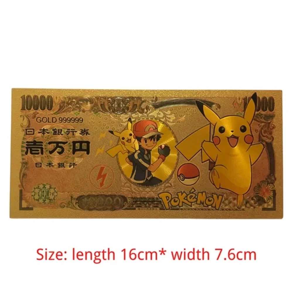 Pokemon Letters Metal Cards Pokémon Commemorative Gold Collection Coins Money Pikachu Playing Game Card Children Kids Toy Gift