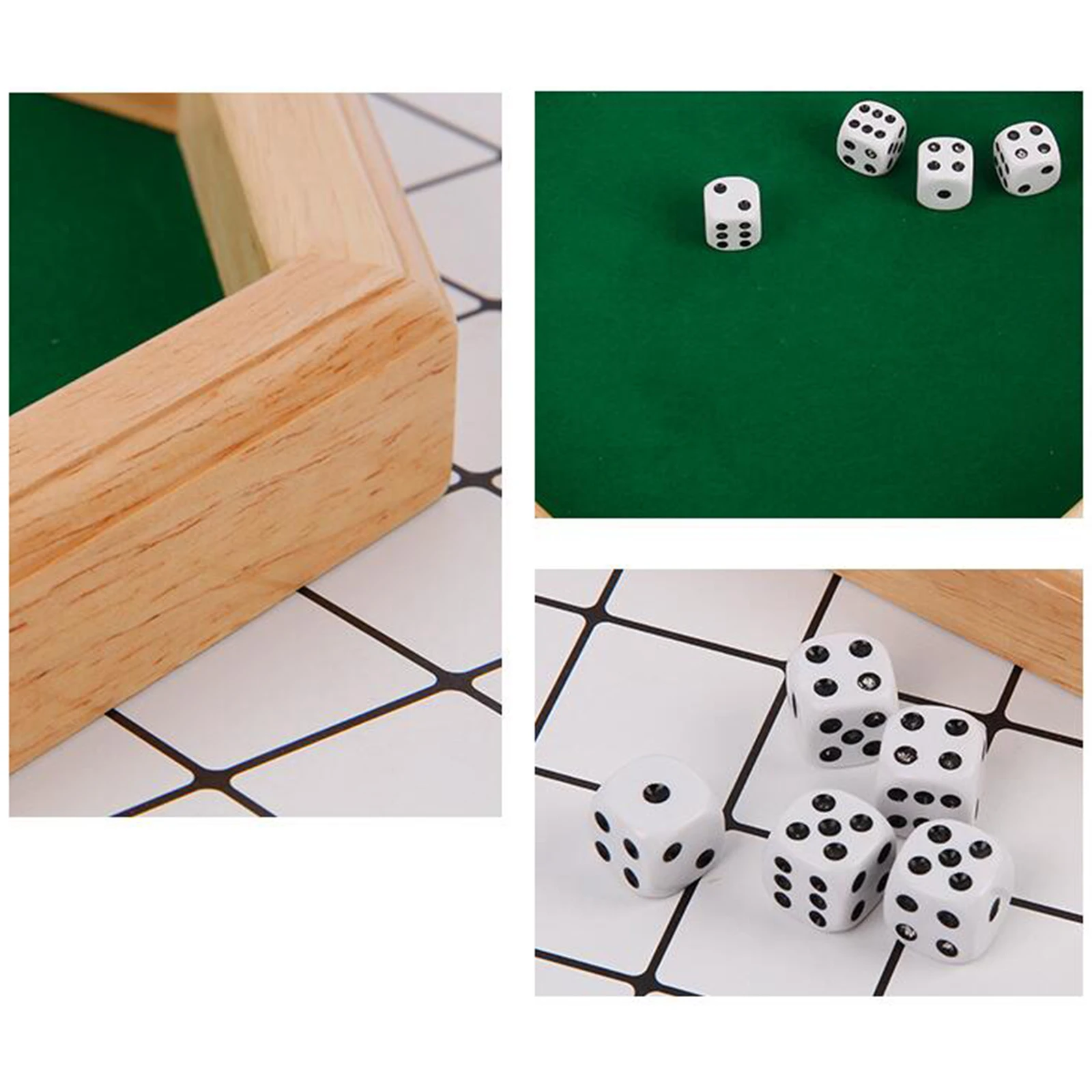 แปดเหลี่ยมลูกเต๋าถาดไม้/PU ลูกเต๋ากล่องเก็บ Felts เรียงราย Rolling Surface Board เกม RPG ลูกเต๋ากล่องกระเป๋าสตางค์เหรียญถาดเดสก์ท็อป