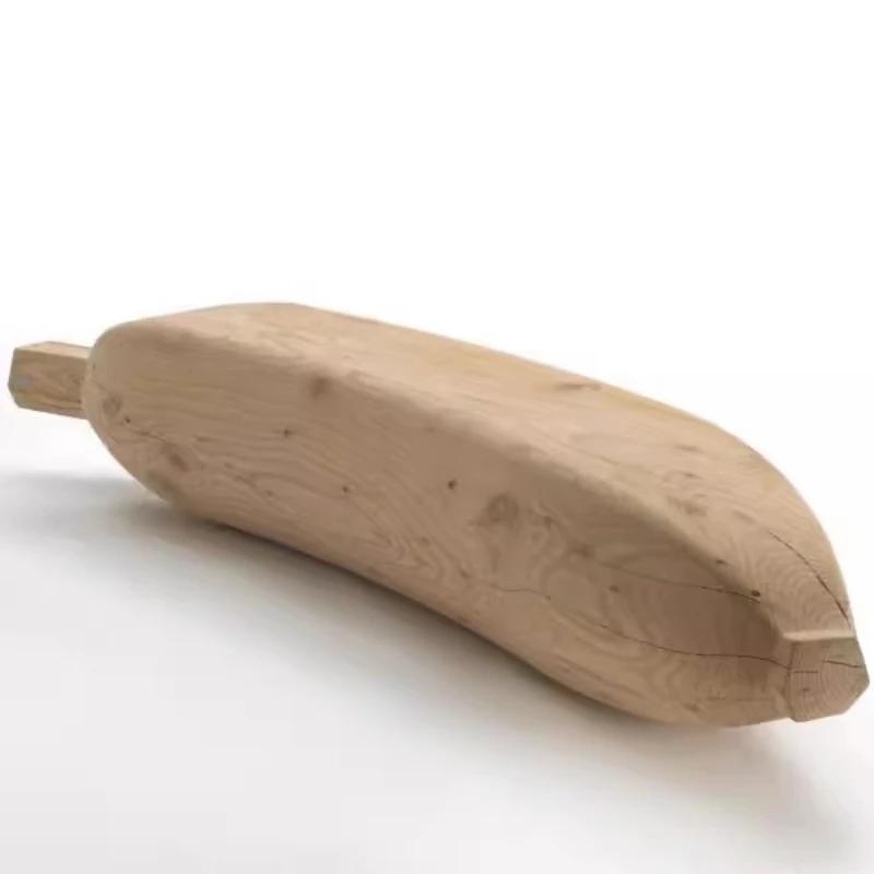 Designer Bench Creative Personality Fashion LOFT Villa Hotel Log Pure Solid Wood Banana Bench Bench Ch air