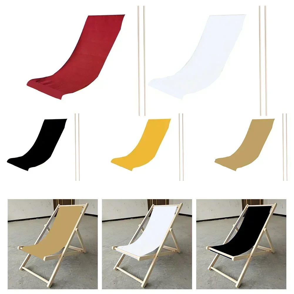 Beach Chair Cover Casual Simple Sun Lounger Cover Reversible Canvas For Patio Sunbath Garden 120*45cm Parts