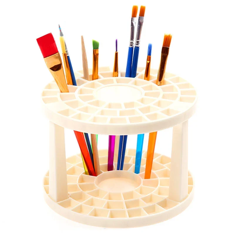 

Simple Multi-Grid Pen Holder Girls' Makeup Brush Storage Art Paint Finishing Rack Students' Desktop Finishing Plastic Rack