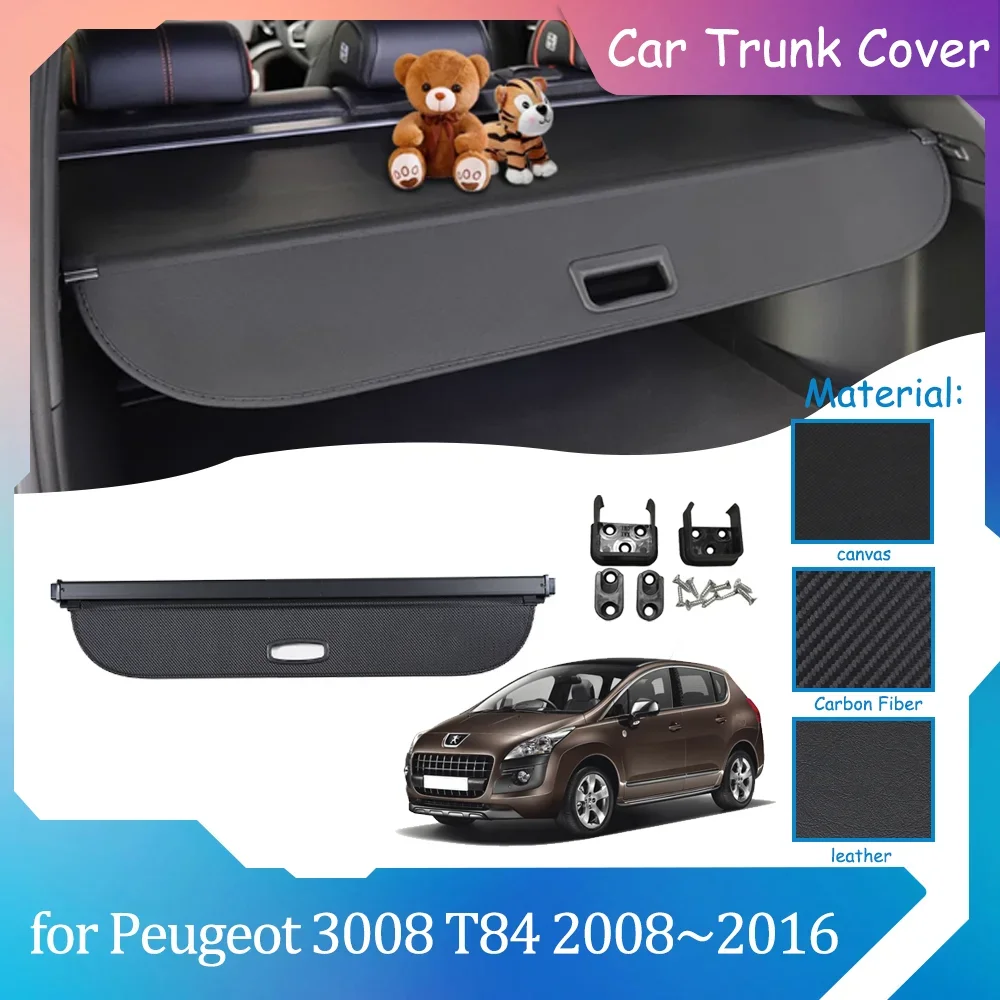 

Car Trunk Covers for Peugeot 3008 T84 2008~2016 2009 Waterproof Luggage Retractable Curtain Shelter Privacy Cargo Pad Accessorie