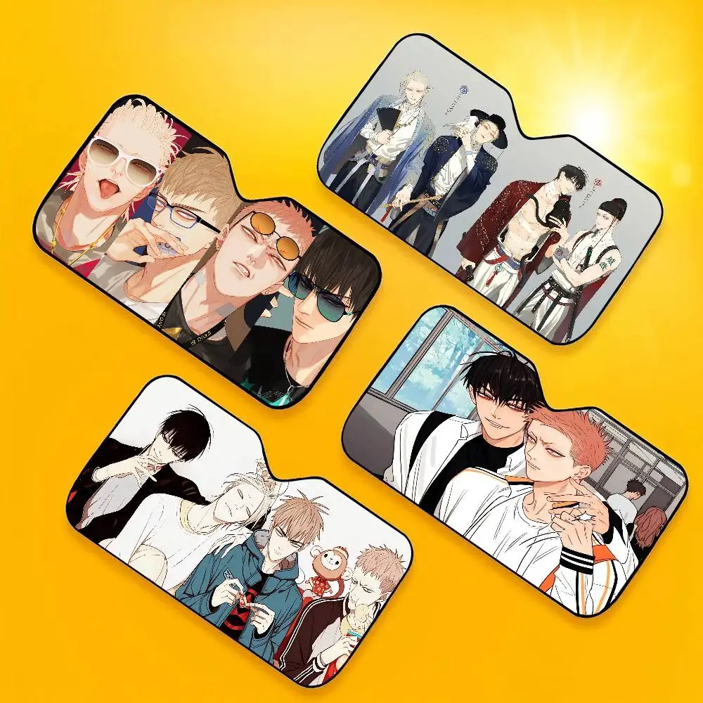 Cartoon 19 Days Car Window Sun Shade Windshield Anti-UV Protection Front Rear Windshield Block Cover Visor Accessories