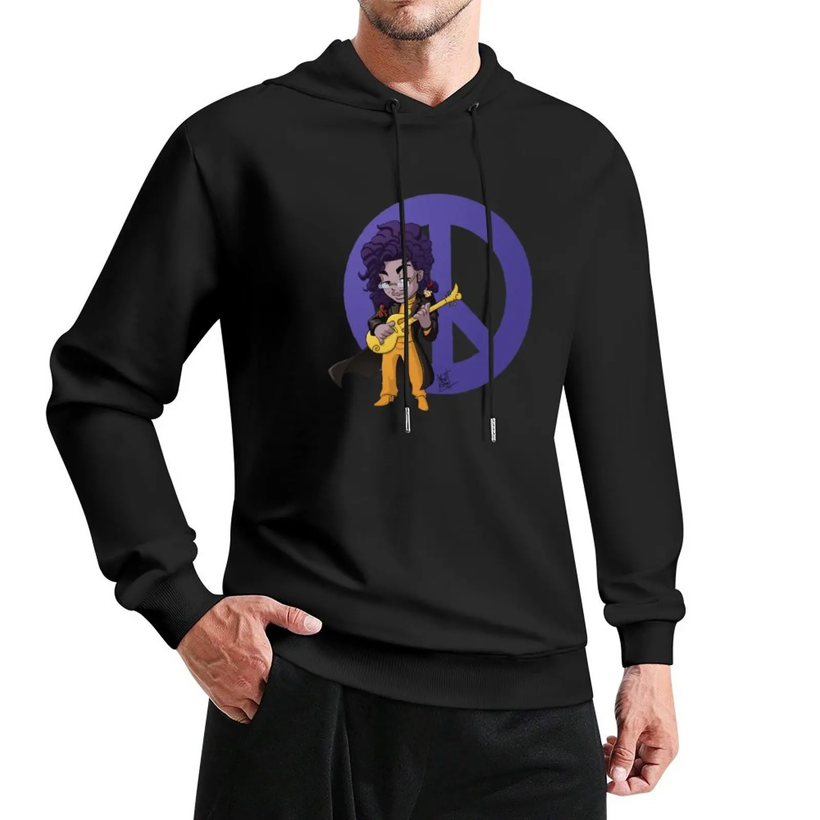 

Purple Peace Sign Guitar Pullover Hoodie fashion men new in hoodies & sweatshirts