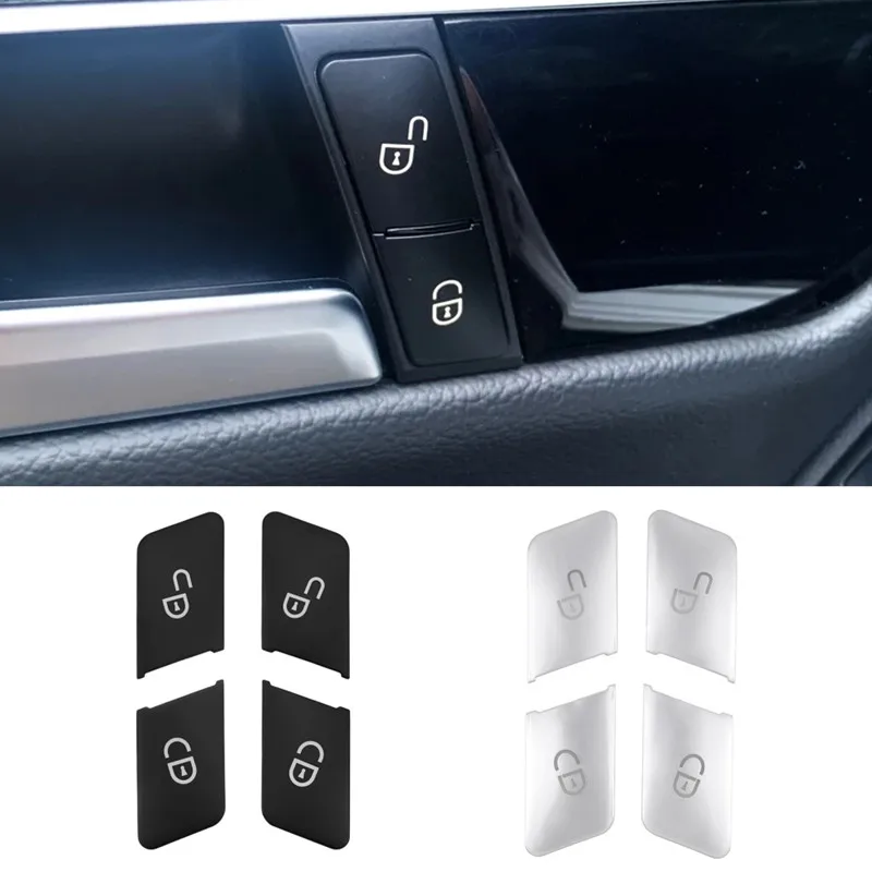 Lot De 4 Caches Bouton Déverrouillage Porte Mercedes C E W204 W212 - Noir