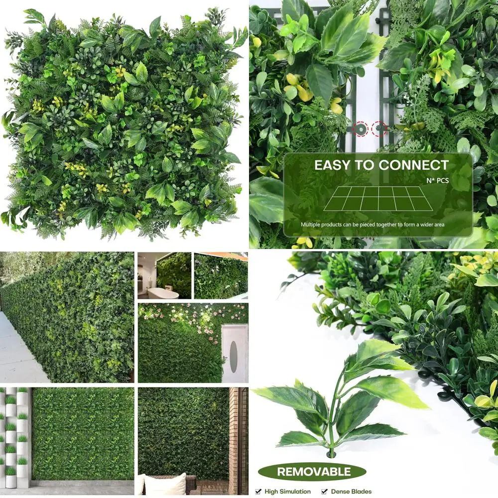 

Панели из искусственного самшита 10x10, 12 шт., зелень с защитой от ультрафиолета для наружного и внутреннего декора