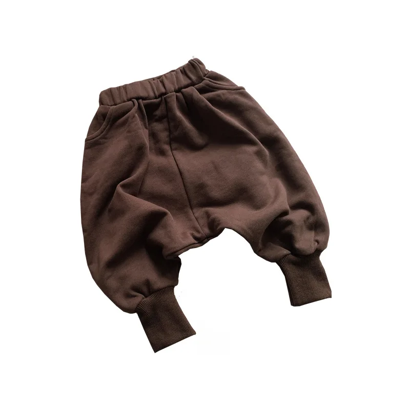 Autumn New Children Loose Trousers Baby Girls Cotton Harem Pants Solid Toddler Boys Fashion Versatile Casual Pants Kids Clothes