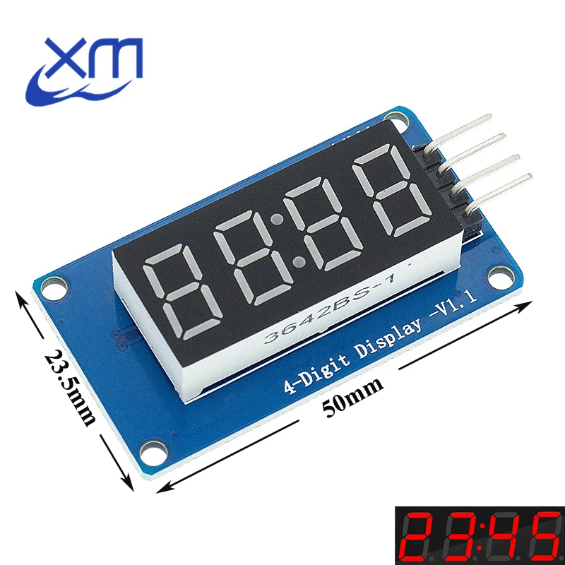 1pcs 4 Bits TM1637 Red Digital Tube LED Display Module & Clock B34
