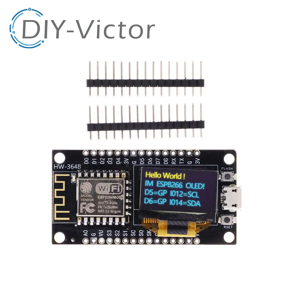 NodeMCU ESP8266 Development Board with 0.96 Inch OLED Display, CH340 Driver Module for Arduino IDE/Micropython Programming