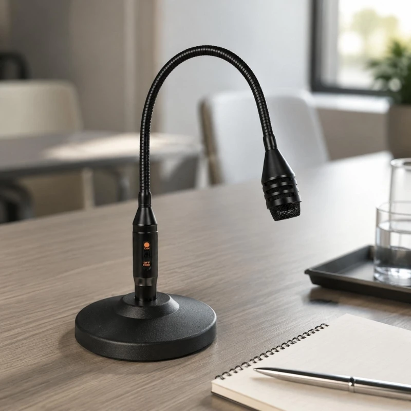 4XFC Conference Speech Microphone with XLR Connection, Flexible Metal Neck Mic for Meeting Tables, Teaching and Announcements