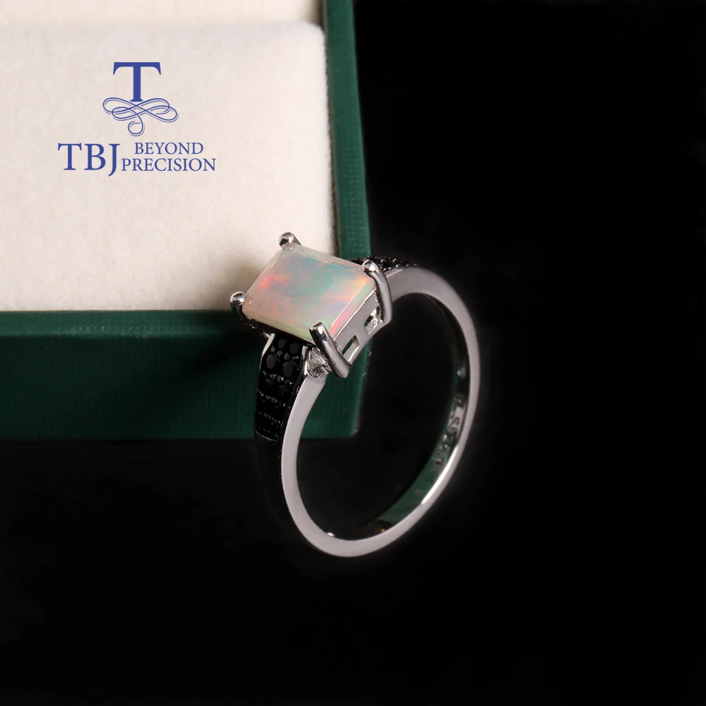 2026,925 sterling silver Colorful October Birthstone Natural Opal Ring elegant noble women's anniversary & Holiday gift - view 3
