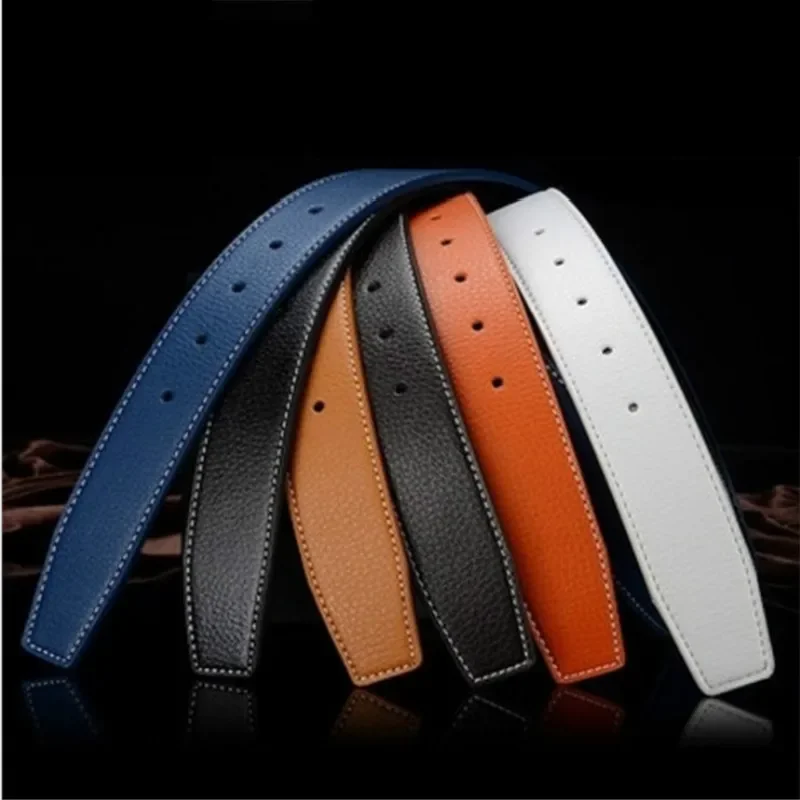 3.3cm New DIY Buckleless Men's Belt Luxury Brand High Quality Business Casual Genuine Leather Pin Buckle Belt For Men