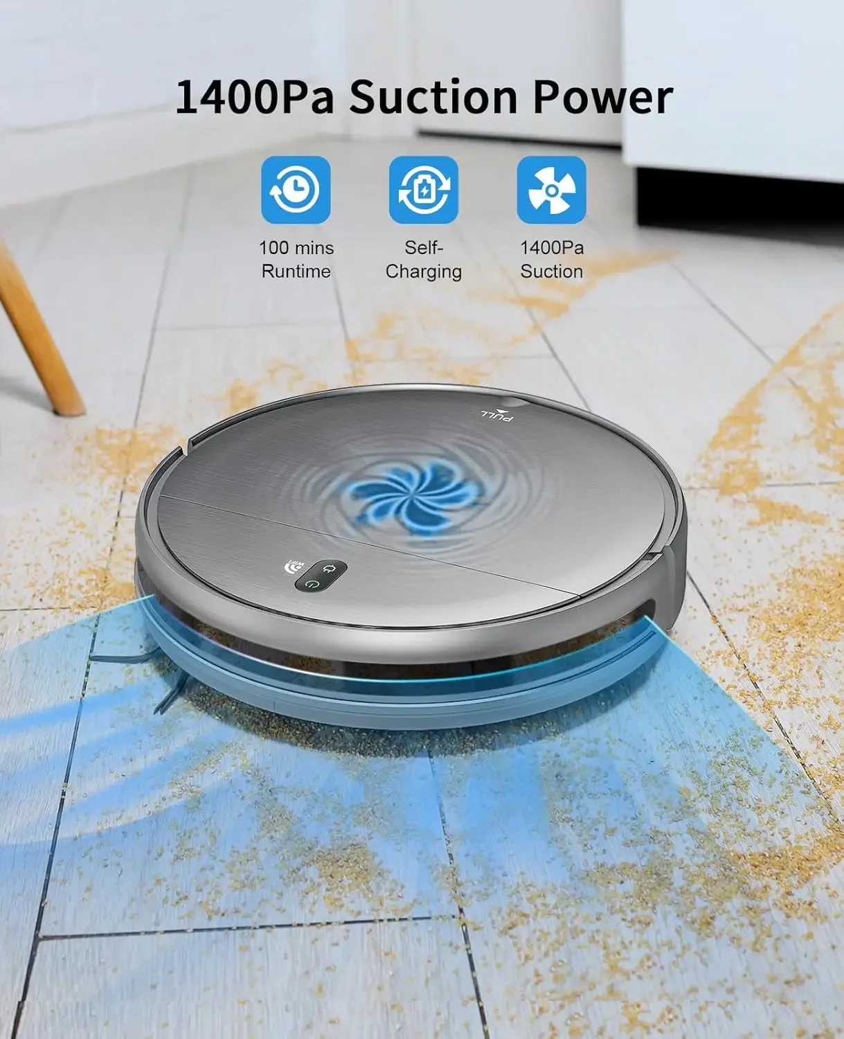 Vacuum and Mop Combo, 2 in 1 Mopping Robot Vacuum Cleaner with Schedule, Wi-Fi/Voice/App, Strong Suction, Ease of Use, Self-Char