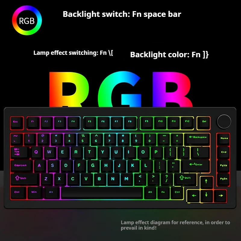 AL75V2 Dostosowany zestaw klawiatury mechanicznej ze stopu aluminium Światło RGB Bezprzewodowy przewodowy Bluetooth Trzy tryby Uszczelka Gaming Office CNC