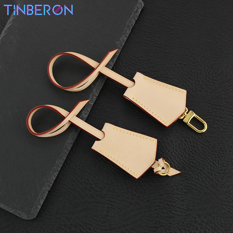 TINBERON Bags Accessories Luggage Tag Hang Tag Fashion Bag Decoration Natural Vachetta Leather Travel Luggage Tag for Luxury Bag