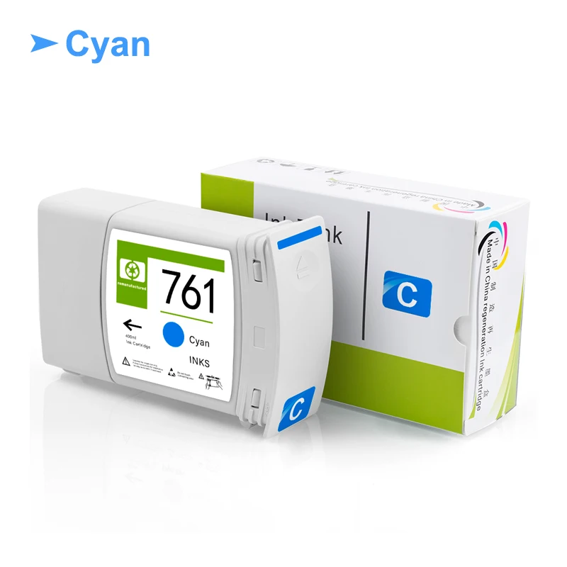 Quality For HP 761 Ink Cartridge With Full Pigment & Dye Ink For HP Designjet T7100 T7200 Printer MBK-775ML C/M/Y/GY/DGY-400ML