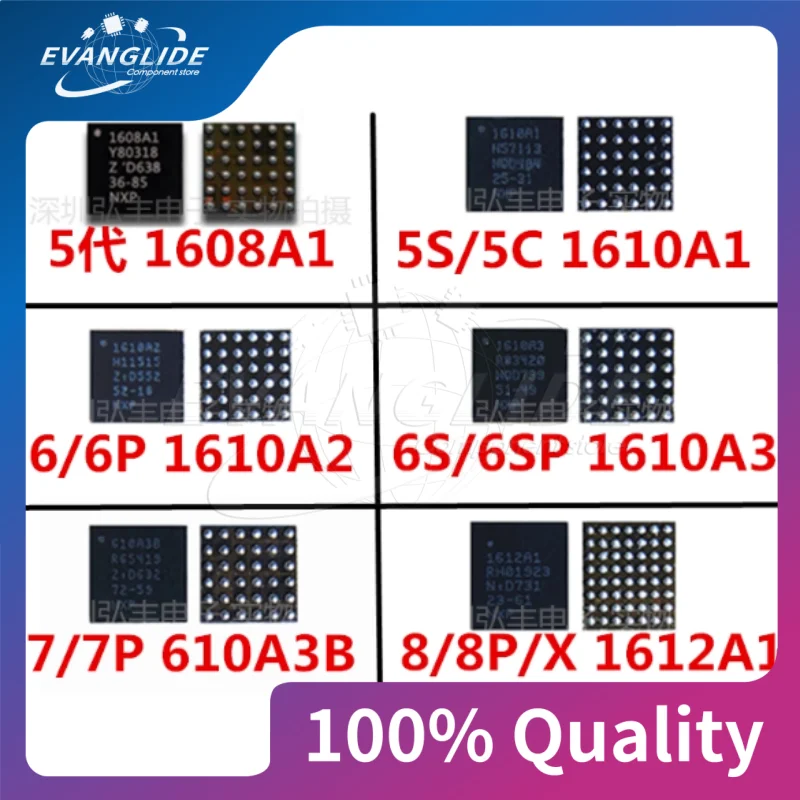 5PCS/LOT1610A1 1610A2 1610A3 610A3B 1612A1 1614A1 1616A0 U2 USB Charging Tristar ic for iphone 5S 6 6s 7 8 X XS 11 12 13 14 /pro