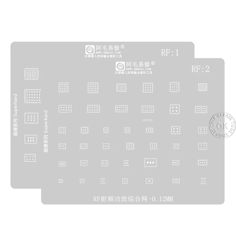 Amaoe RF 1 2 Reballing Stencil Template For Mobile Phone 77916 77643 77656 HI6D21 V7643 VC7916 77040 77032 PA Power Amplifier IC