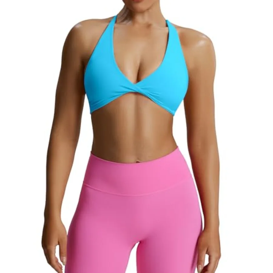 

Aoxjox Women's Workout Sports Bras Fitn Metamorph Sienna Twist Bra Yoga Crop Tank