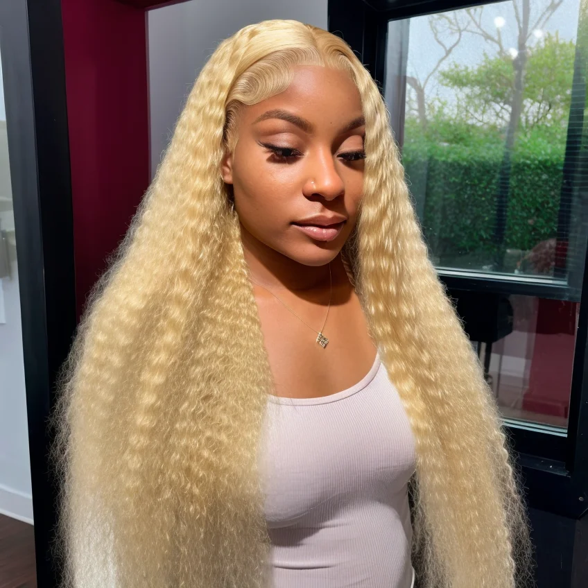 HD 30 38 Inch 613 Blonde Water Wave 13x6 Lace Frontal Wig Glueless Ready To Go Curly 13x4 Lace Front Human Hair Wigs