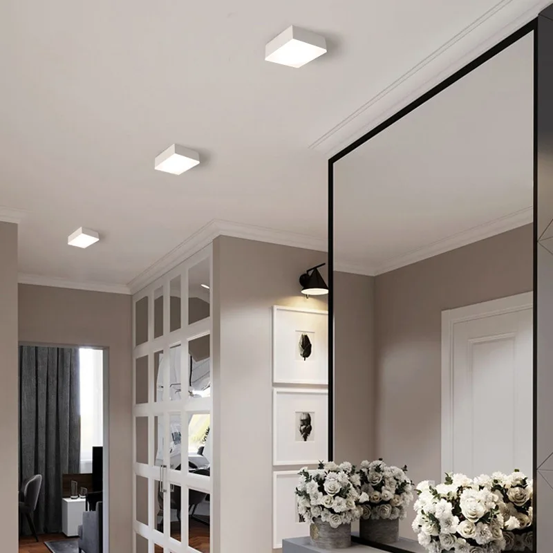 Faretto da incasso a soffitto a cubo a LED ultrasottile montato su superficie 5W 10W 12W faretto quadrato illuminazione interna per soggiorno cucina di casa