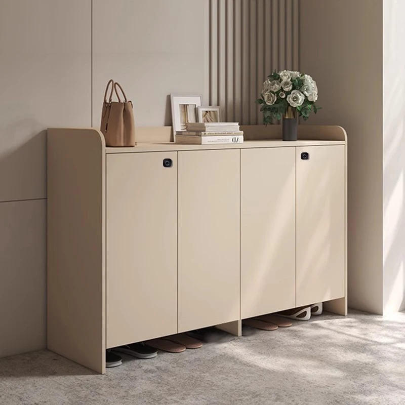 النعال الخشبية خزانة الأحذية التخزين المنظم عرض المحمول غرفة المعيشة الحديثة رف الأحذية العمودي موبليس أثاث الفندق #4