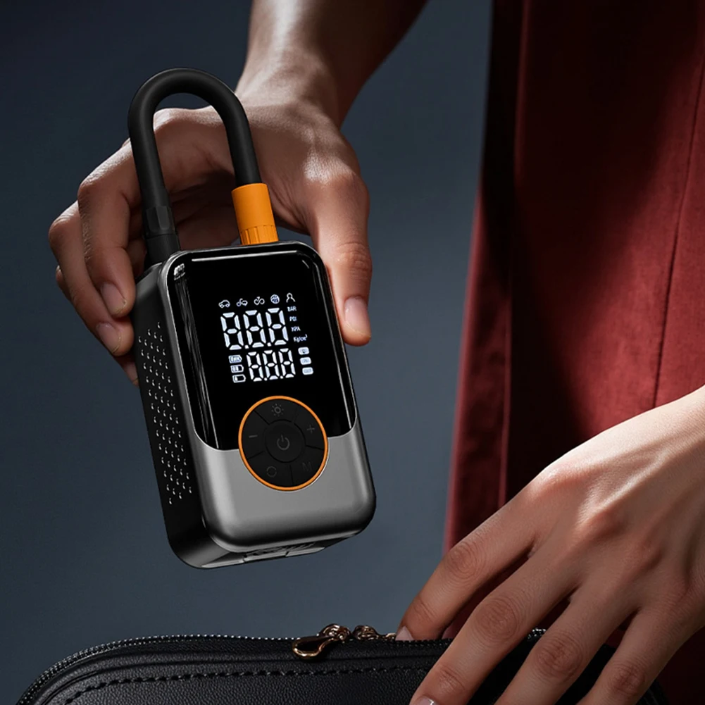 

Портативный воздушный компрессор с LED-дисплеем для накачки шин электромотоциклов и велосипедов