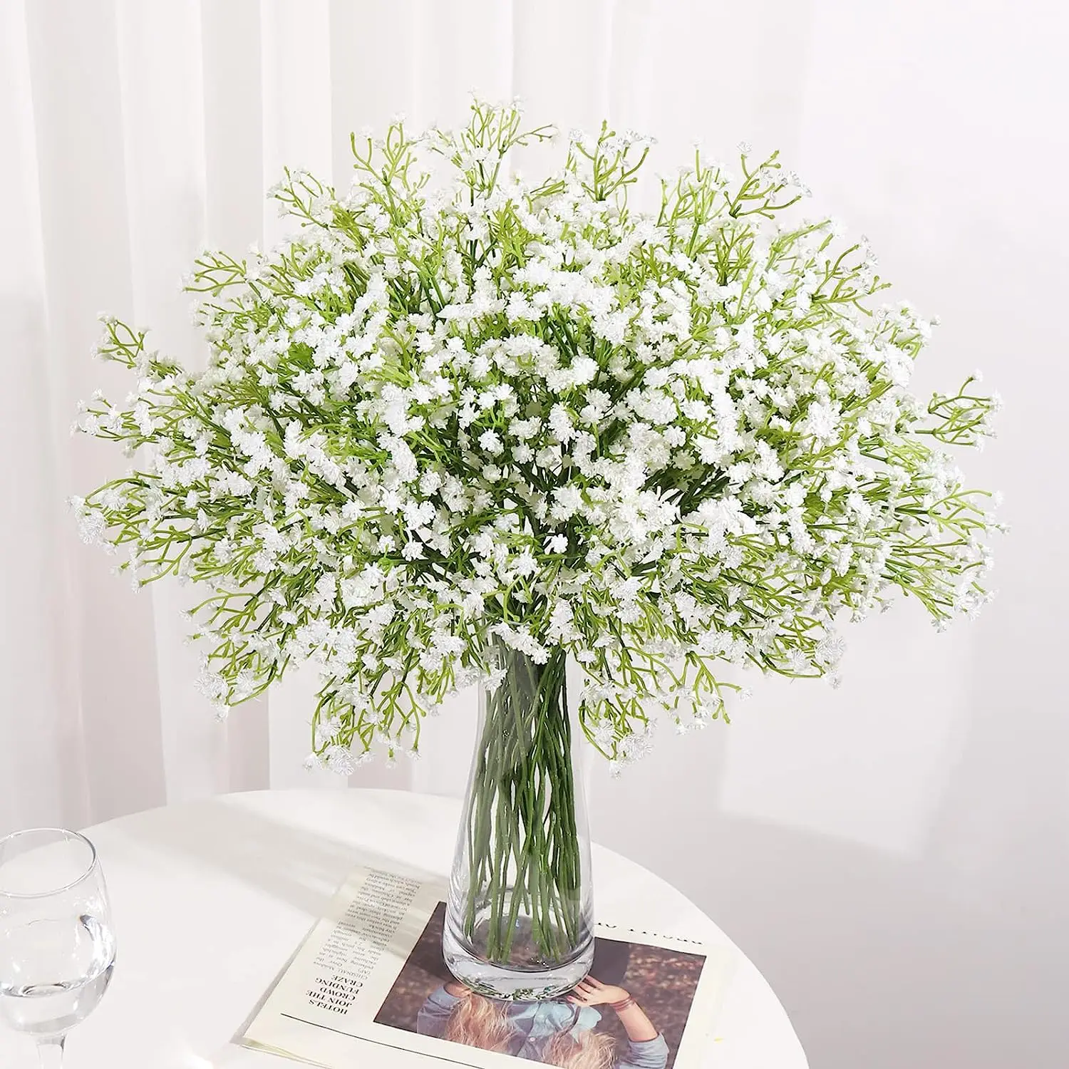 15 Pcs Babysbreath Artificial Flowers , Outdoor Garden And Courtyard Decorations, Wedding Holding Flowers