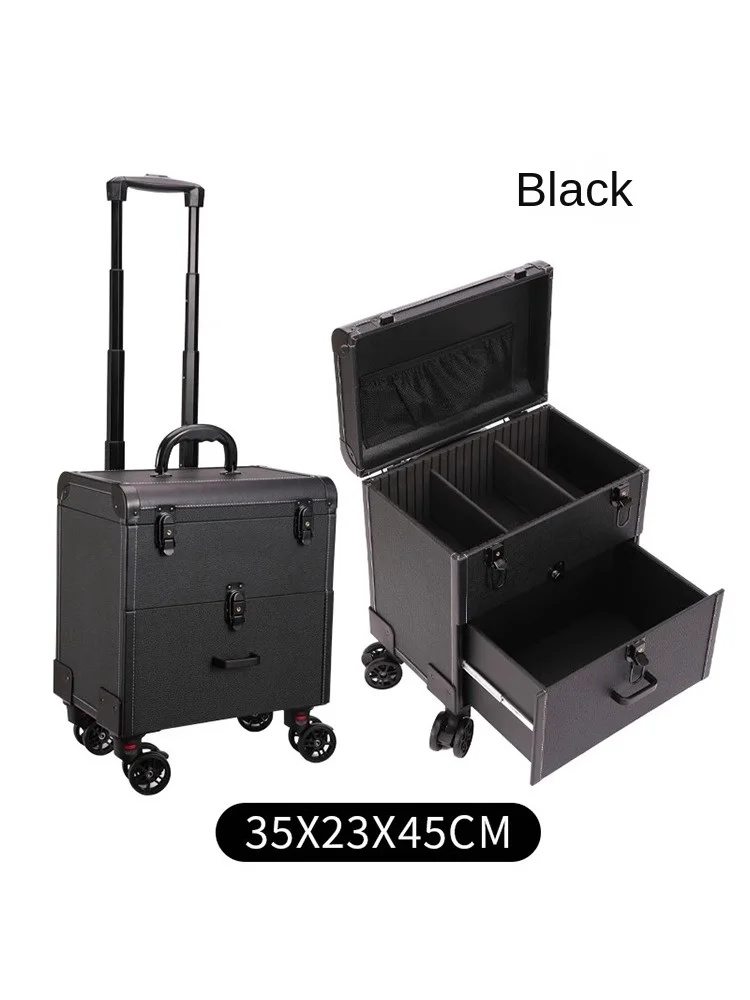 Cassetta degli attrezzi per ricamo Beauty Nail Eyelashes Make-up Case Storage Mute Spinner Wheels Trolley cosmetico valigia