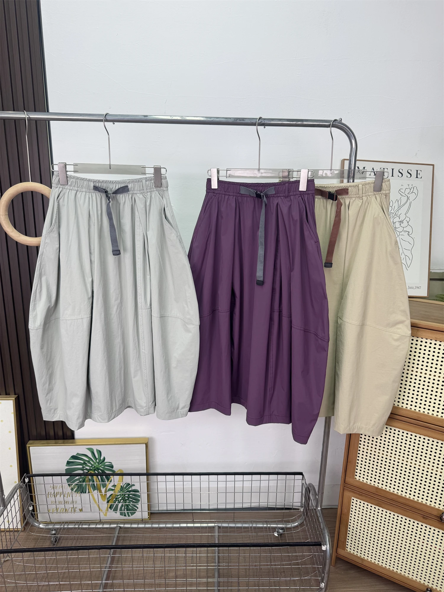 

Outdoor Workwear High Waist A-Line Half-length Bloomer Skirt Women's Belted Umbrella Skirt Waterproof Slimming Casual Long Skirt
