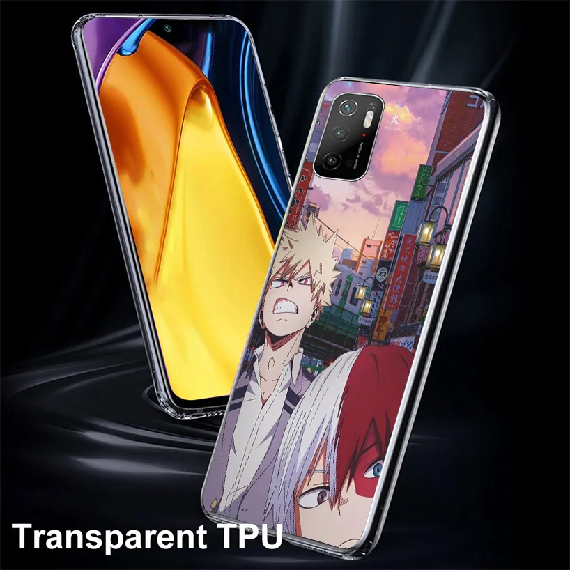 My Hero Bakugou Katsuki Cover Phone Case For Xiaomi Poco X6 X5 X4 Nfc X3 Pro F6 F5 F4 Gt F3 F2 F1 M5S M4 M3 Soft Fundas Shell