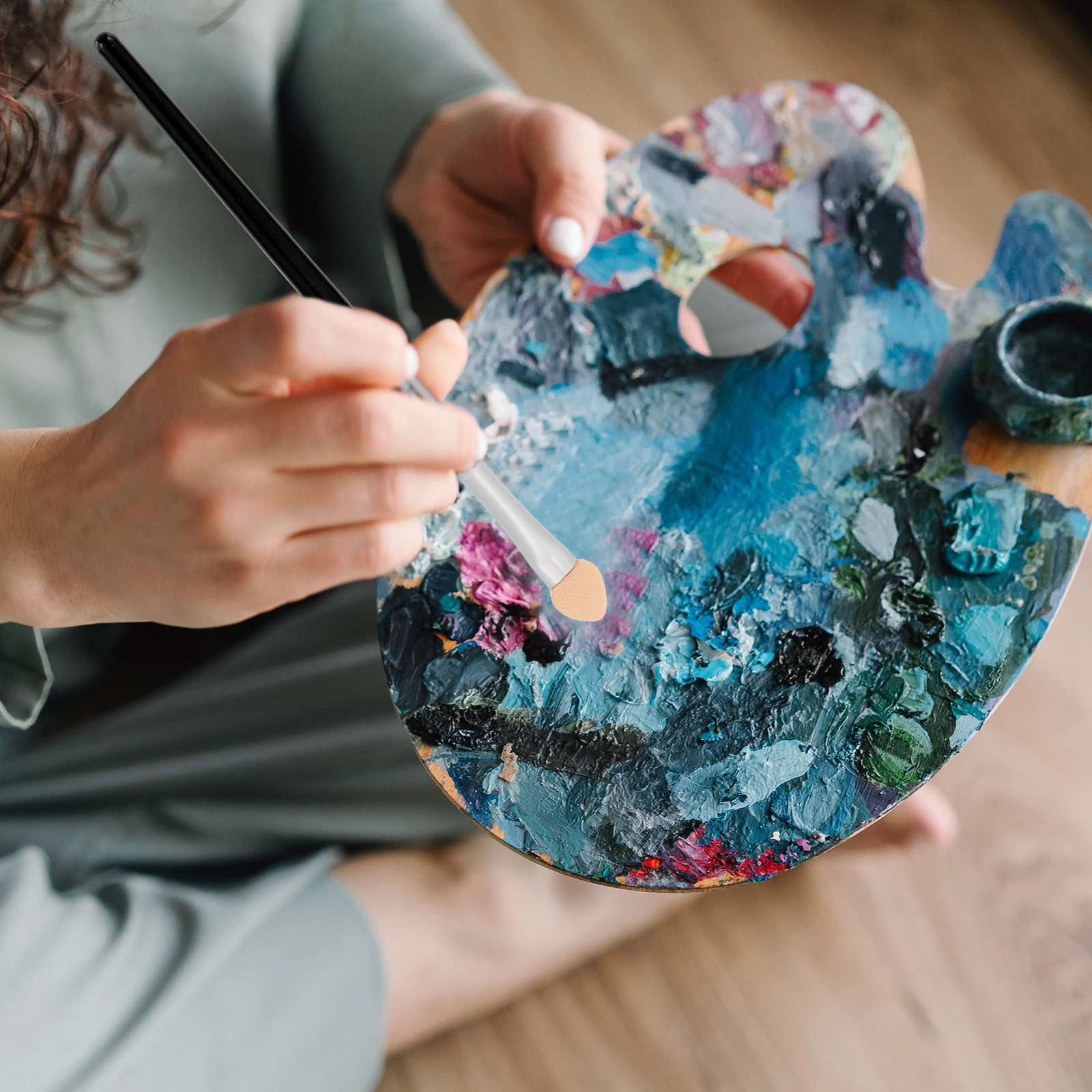 

20Pcs Sponge Brushes Paint Tools Durable Lightweight Portable for Kids Art DIY Sponge Painting Graffiti Children Graffiti Paint