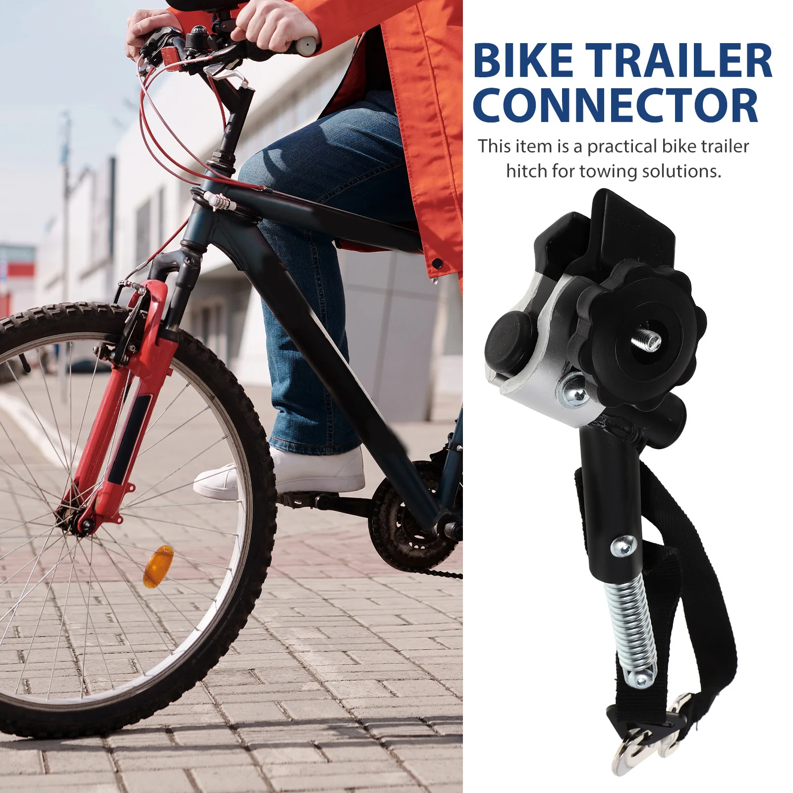 1 Set Bike Trailer Hitch 19-32Mm Round Tube Durable Steel Nylon Strap Universal Tow Hitch For Bike Easy Install Trailer Adapter